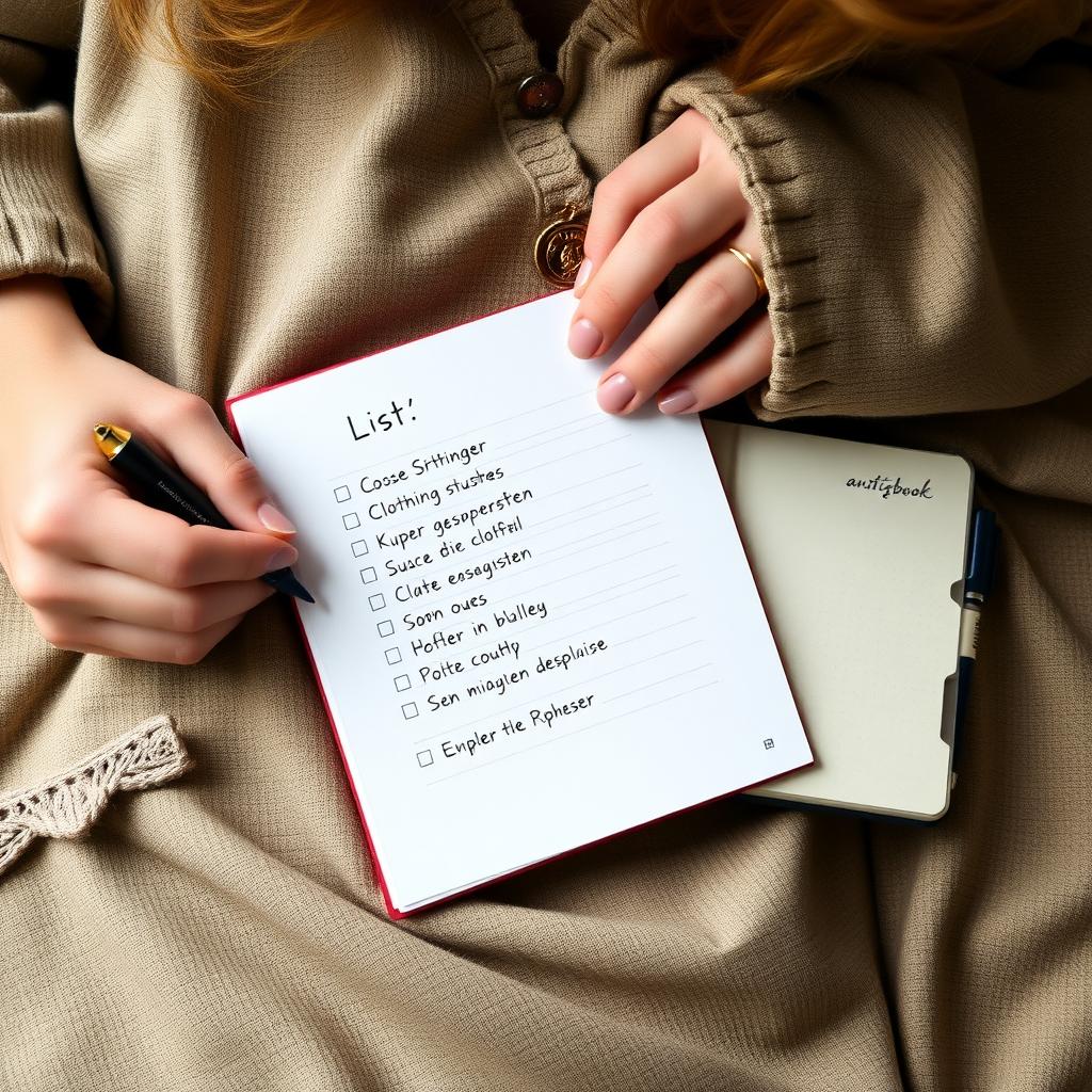 Planung einer Kapselgarderobe mit Liste.