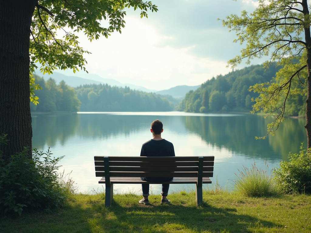 Eine Person genießt die Natur ohne digitale Ablenkungen.