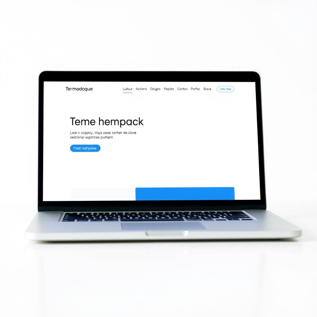 Minimalistische Website-Startseite auf einem Laptop-Bildschirm mit klarer Typografie und einfacher Navigation.