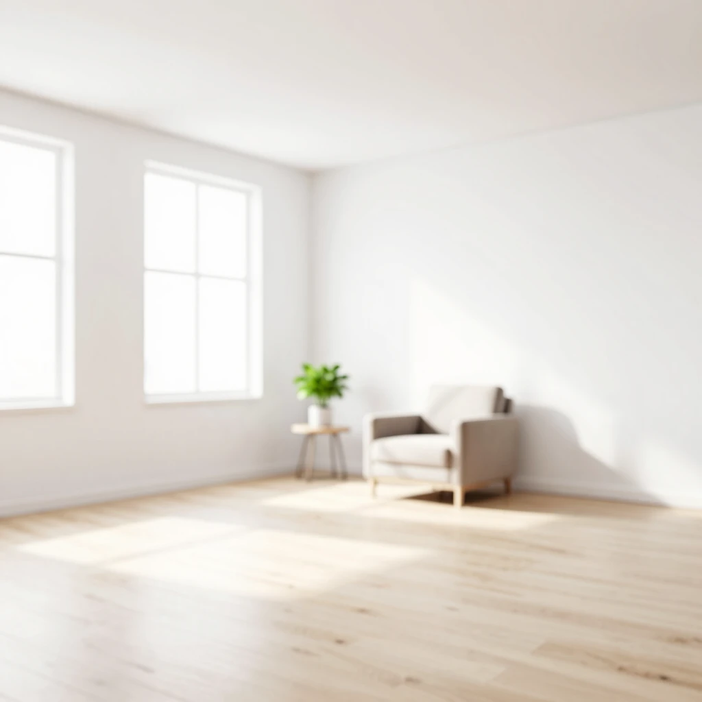 Minimalistisches Wohnzimmer mit natürlichem Licht