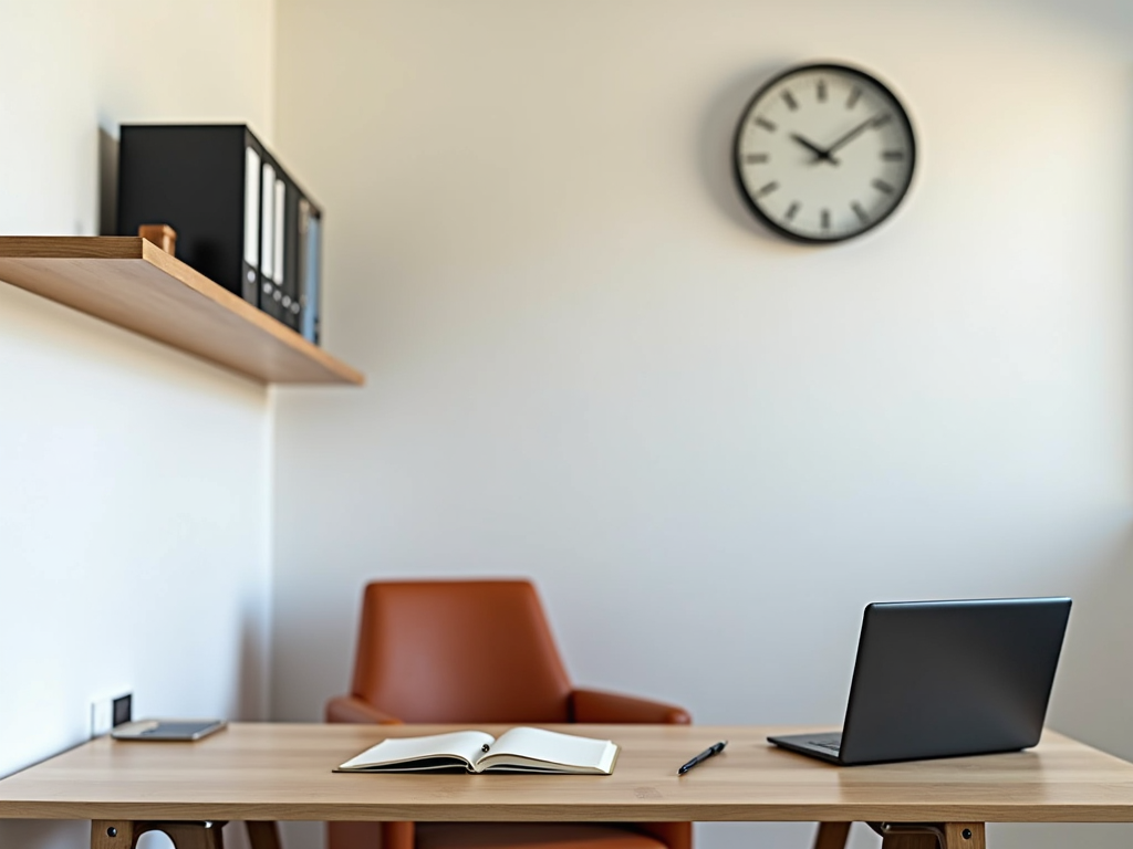 Ein minimalistisches Arbeitszimmer mit klarer Struktur