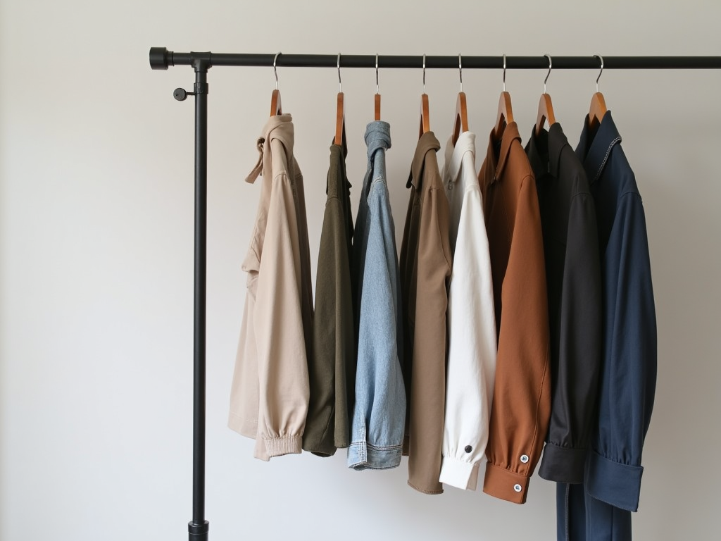 Minimalistischer Kleiderschrank mit vielseitiger Kleidung