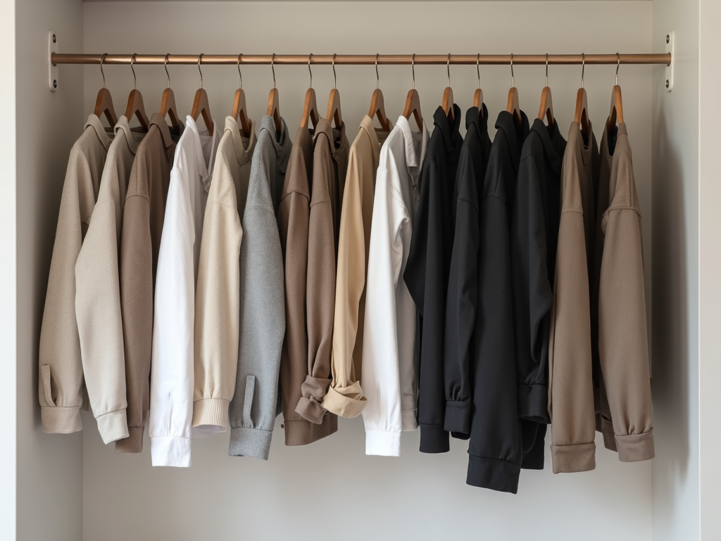 Minimalistischer Kleiderschrank mit wenigen, hochwertigen Teilen