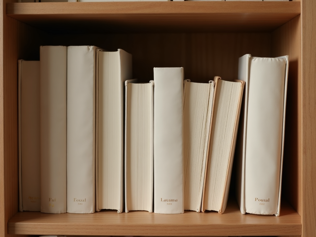 Ein Bücherregal mit wenigen, sorgfältig ausgewählten Büchern.