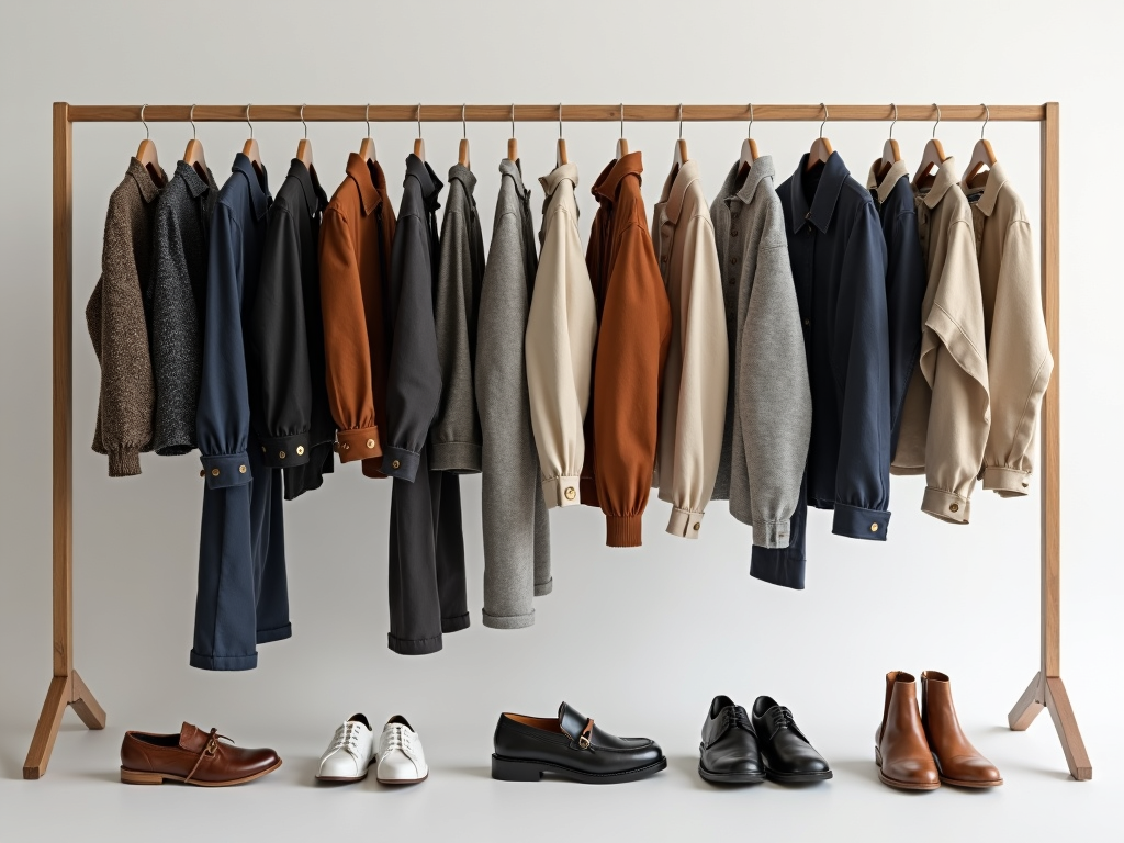 Eine einfache Garderobe mit einer begrenzten Anzahl von vielseitigen, hochwertigen Kleidungsstücken.