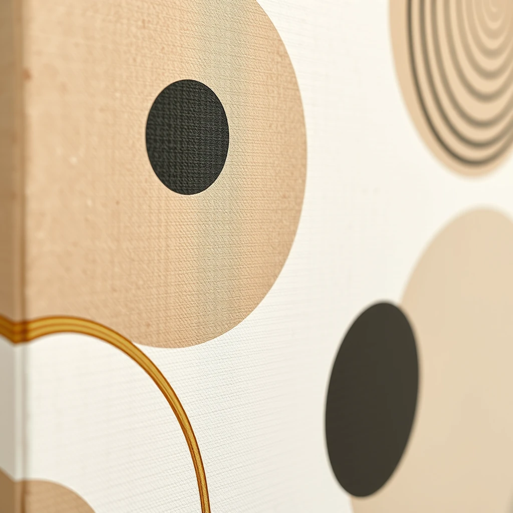 Minimalistische abstrakte Wandkunst mit organischen Formen in neutralen Naturtönen