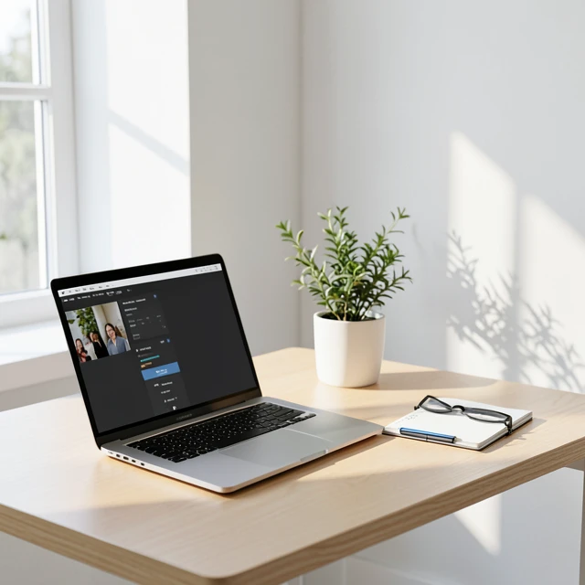 Minimalistischer Arbeitsplatz mit viel Freiraum