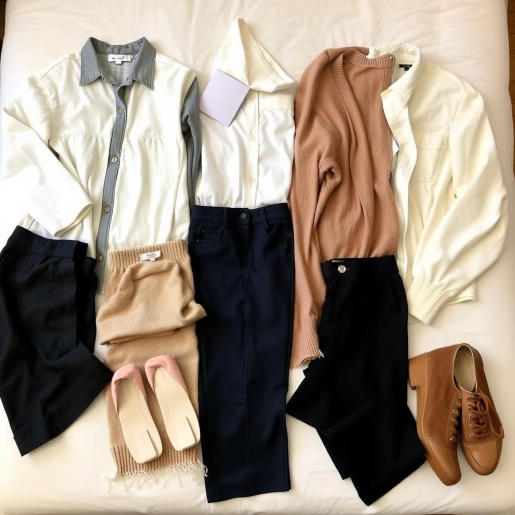Eine Capsule Wardrobe mit vielseitigen, kombinierbaren Stücken.