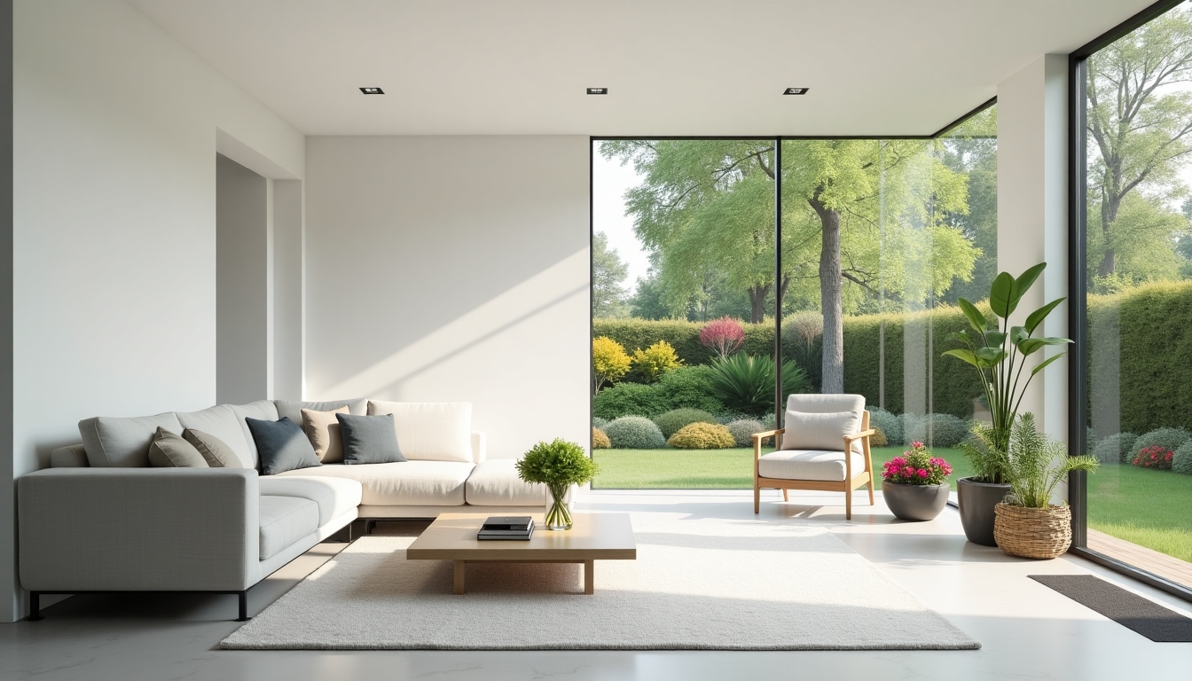 Theresa Ulrich's minimalist home with white walls and simple furniture, portraying a serene, simple lifestyle.
