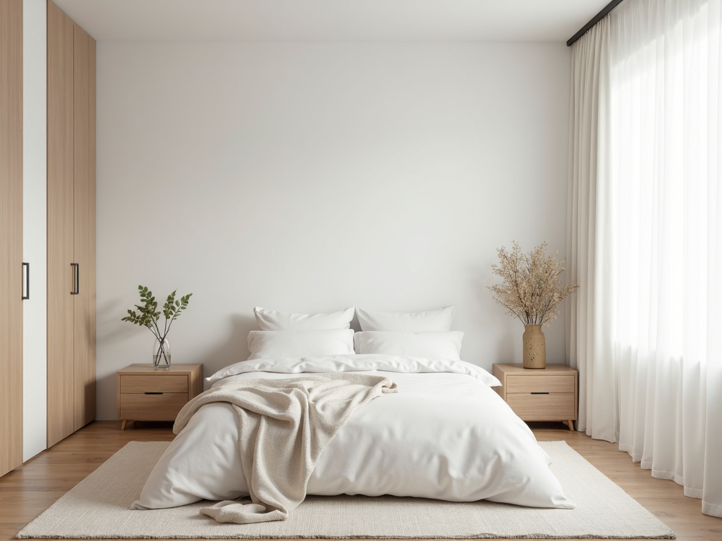 Minimalistisches Schlafzimmer mit klaren Linien